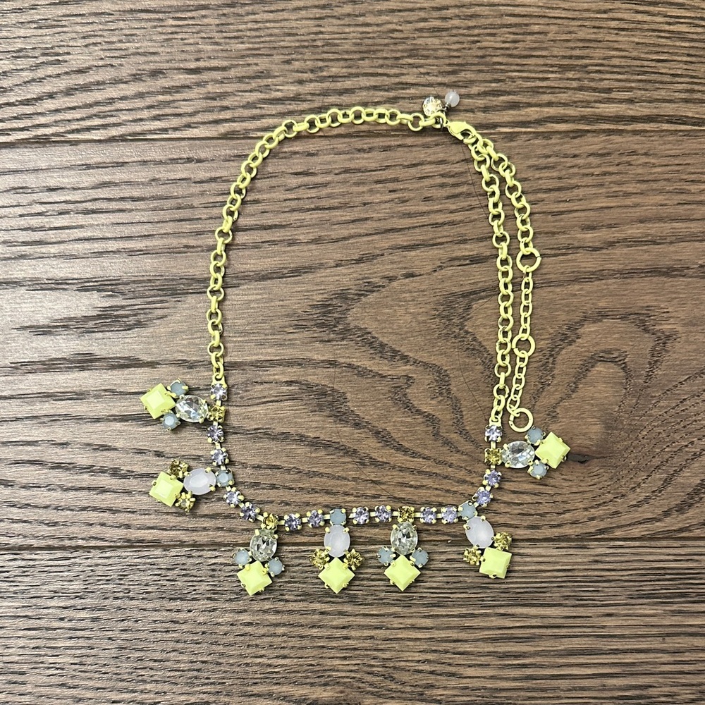 EUC Crewcuts Necklace with Neon Yellow and Silver Accents